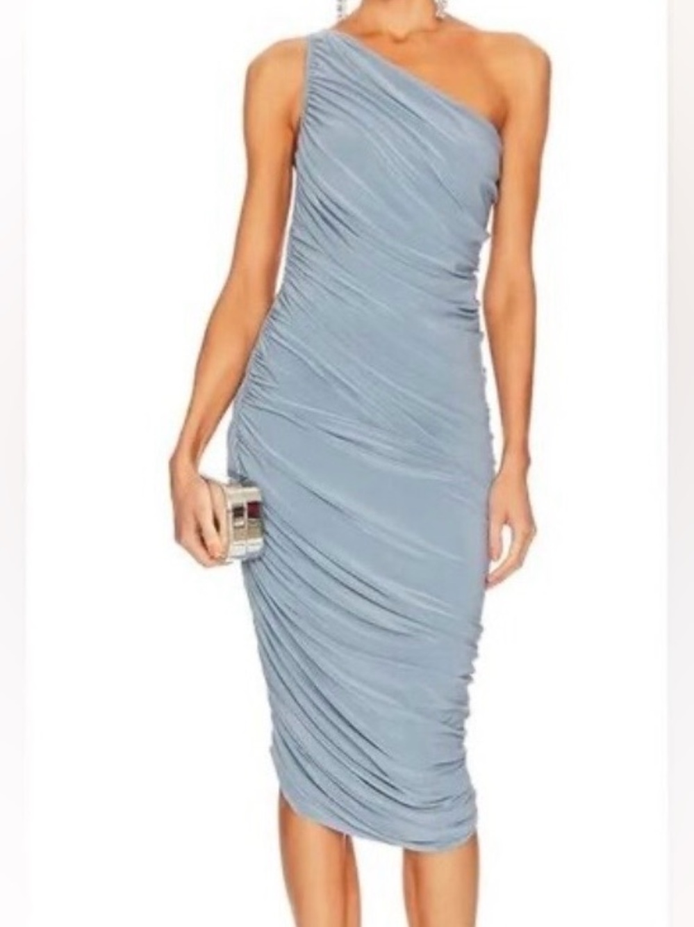 Norma Kamali Convertible Infinity Bridesmaid Dress Grey Multiway Wrap Maxi